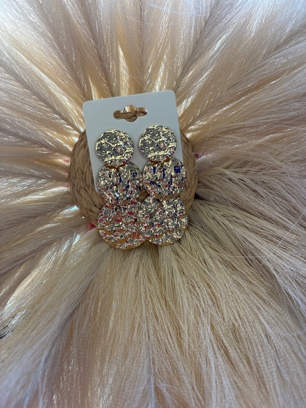 Gold Textured Earrings