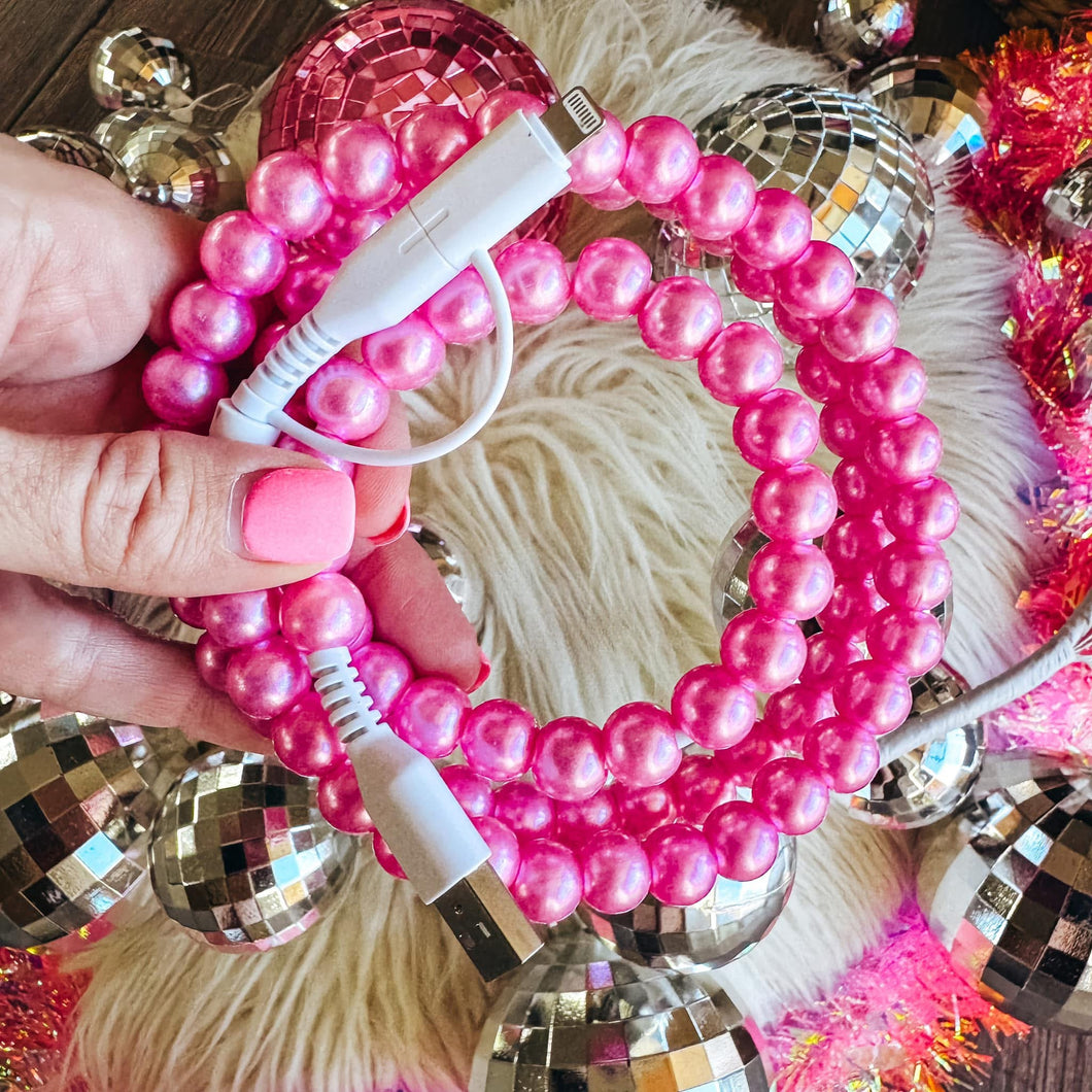 Beaded Charger-Pink