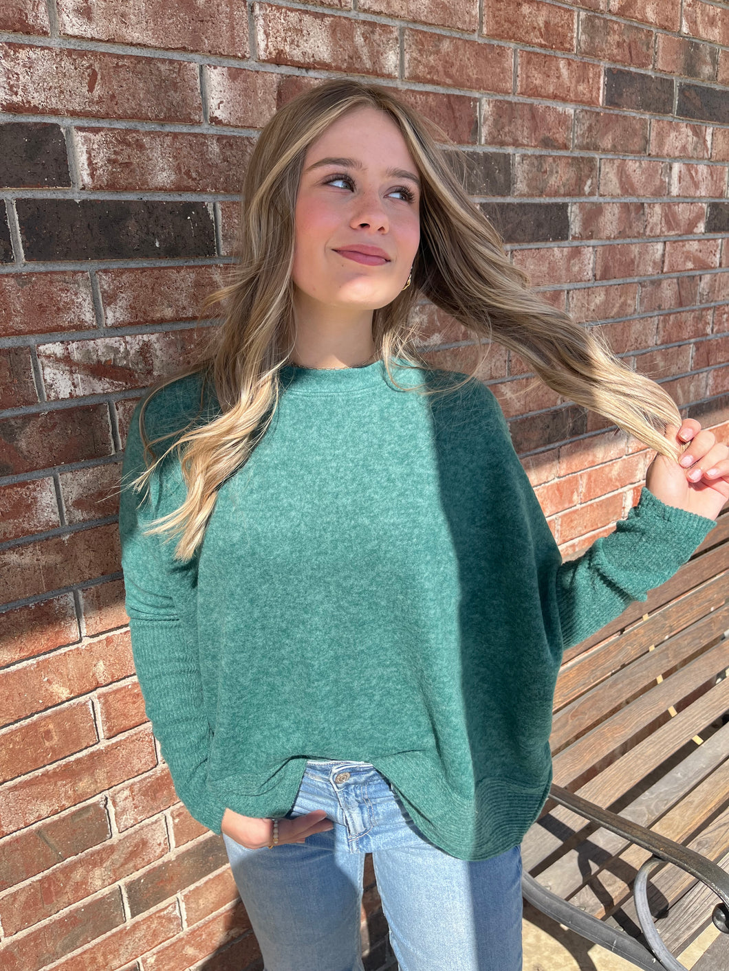 Fall Basic Sweater- Green