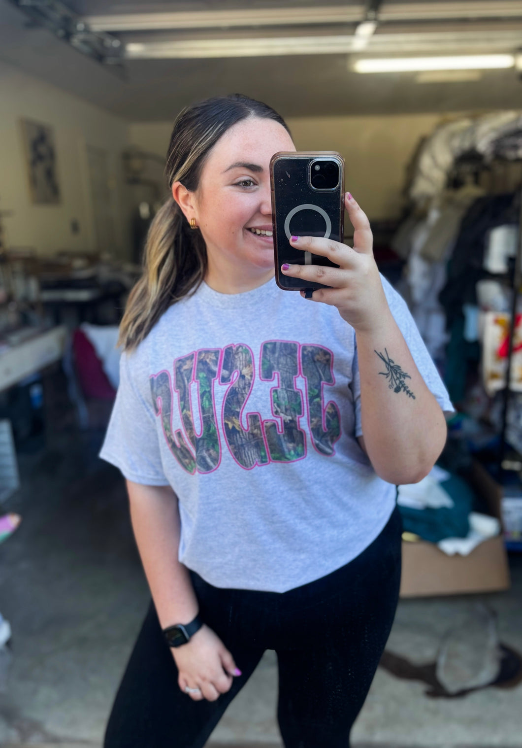 Camo Jesus Graphic Tee + Sweatshirt