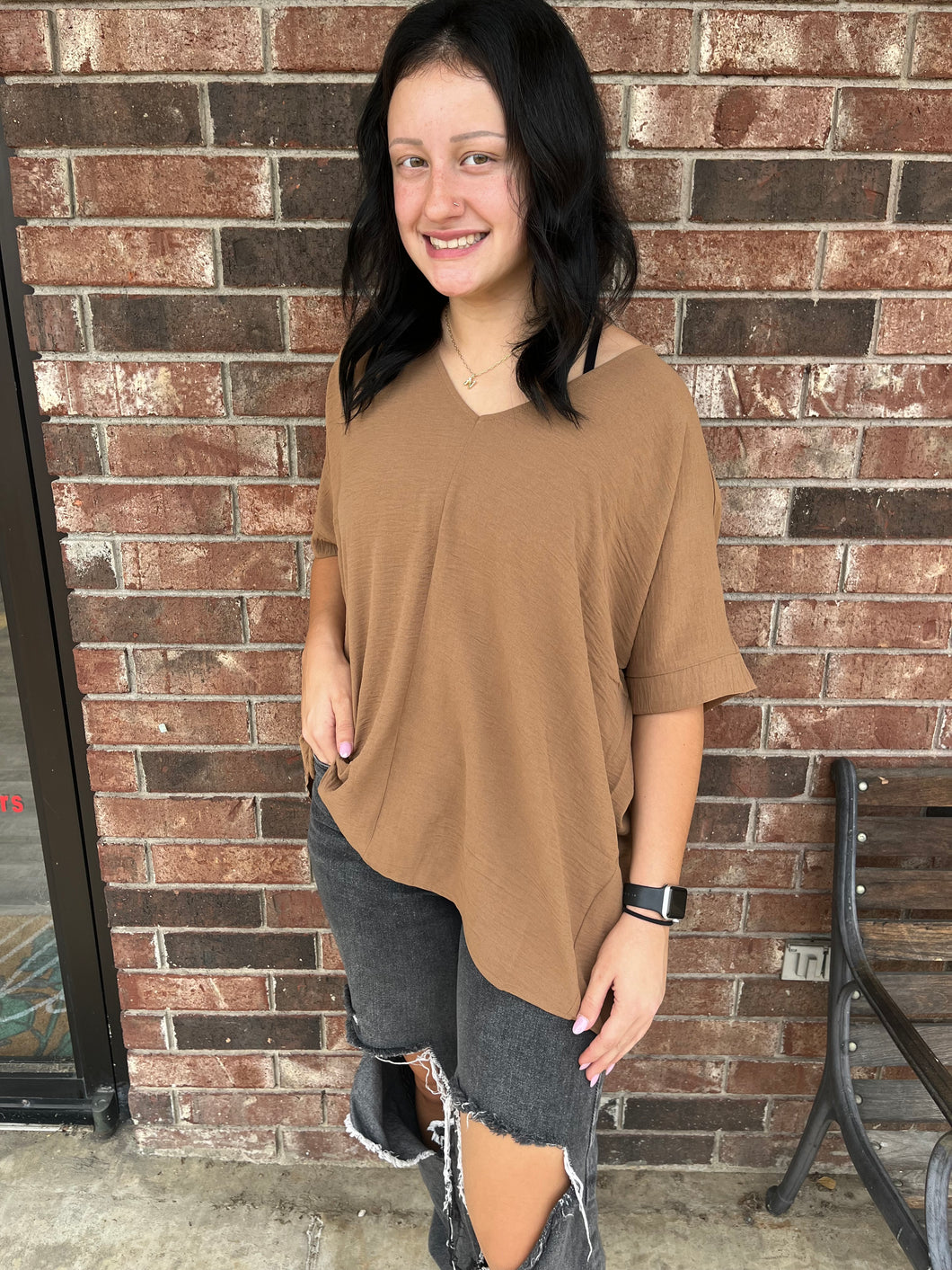 The Bree Basic Top Brown