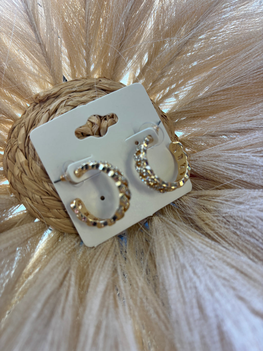 Gold Textured Hoops