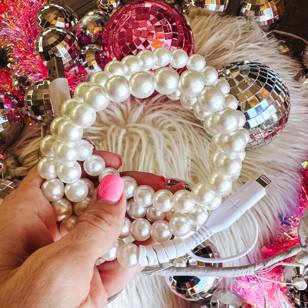 Beaded Charger-Pearl