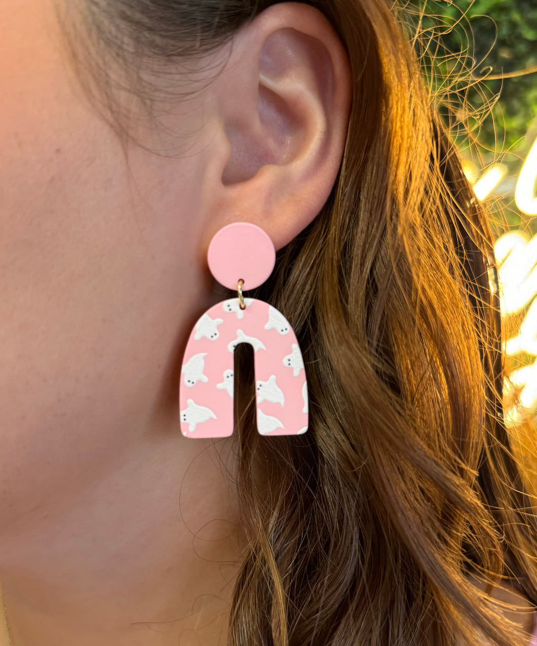 Pink Ghost Earrings