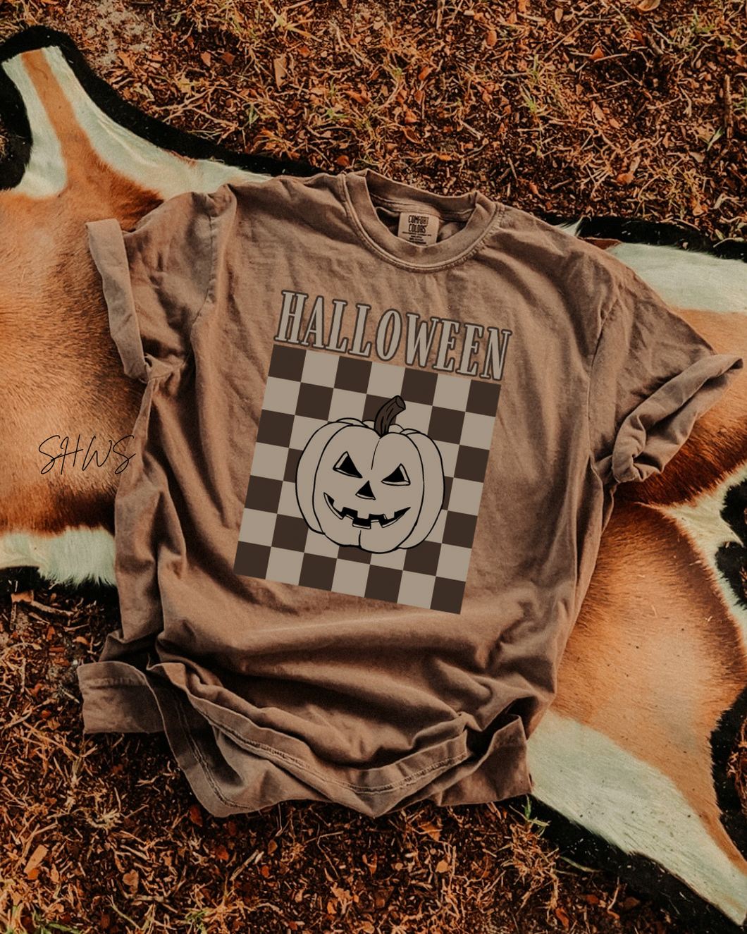 Halloween Checkered Graphic Tee
