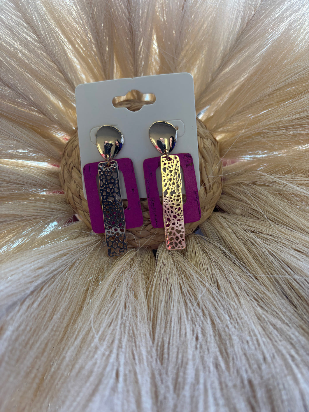 Harper Pink Layered Earrings