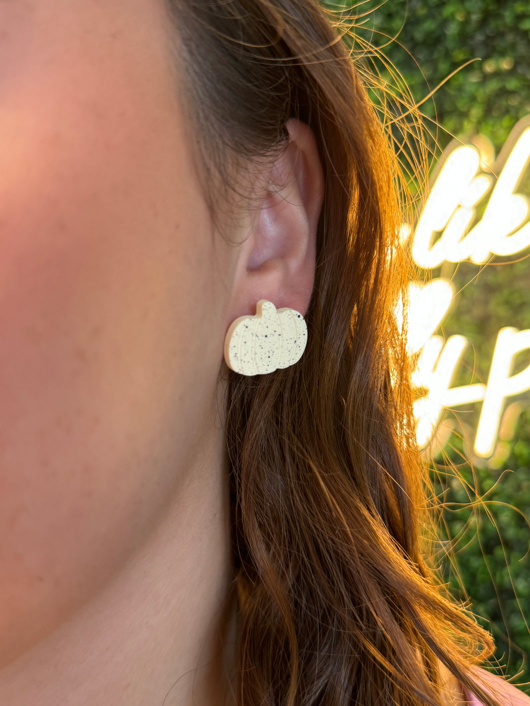 Ivory Pumpkin Studs