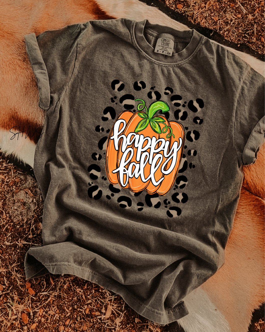 Happy Fall Leopard Pumpkin Graphic Tee