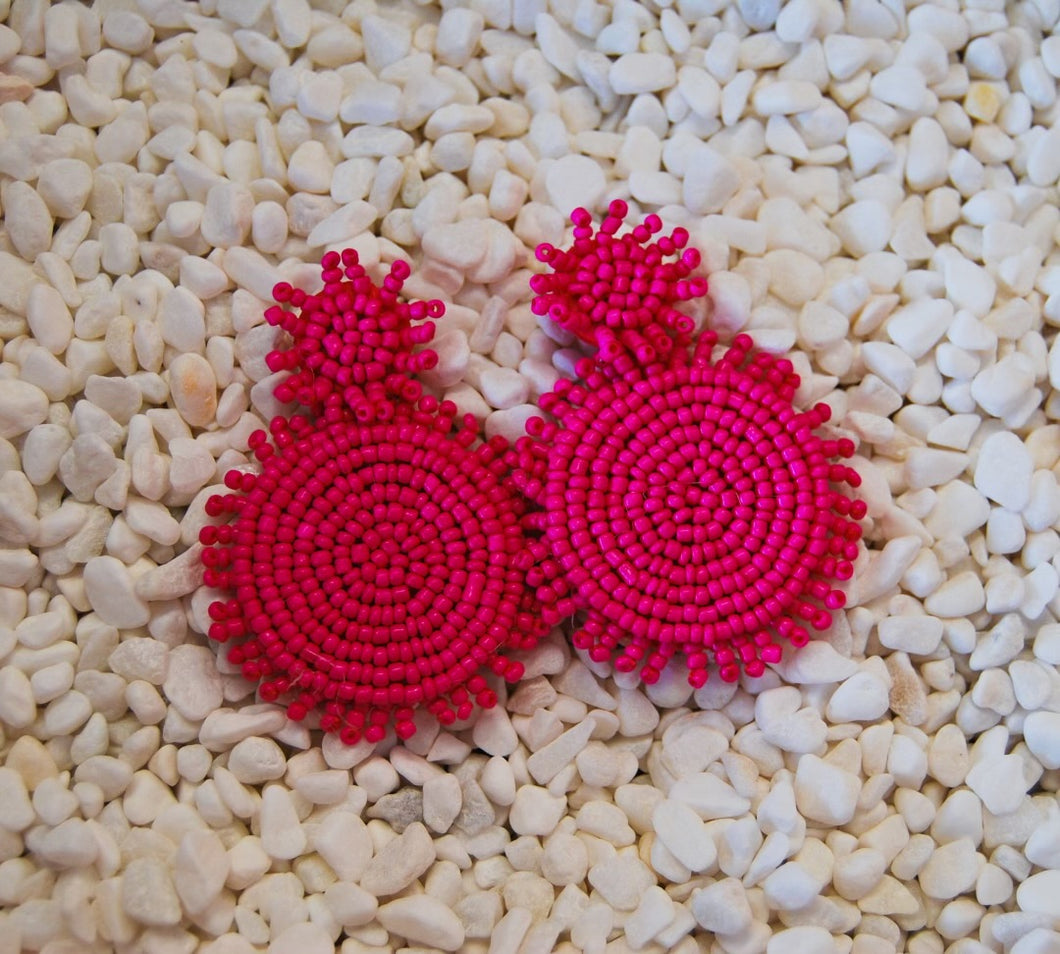 Beaded Pink Earrings